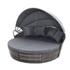 Gardeon Sun Lounge Setting Wicker Lounger Day Bed Outdoor Furniture Patio Grey - OZ Home Deals