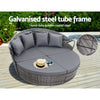 Gardeon Sun Lounge Setting Wicker Lounger Day Bed Outdoor Furniture Patio Grey - OZ Home Deals