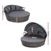 Gardeon Sun Lounge Setting Wicker Lounger Day Bed Outdoor Furniture Patio Grey - OZ Home Deals
