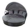 Gardeon Sun Lounge Setting Wicker Lounger Day Bed Patio Outdoor Furniture Black - OZ Home Deals