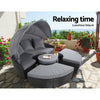 Gardeon Sun Lounge Setting Wicker Lounger Day Bed Patio Outdoor Furniture Black - OZ Home Deals