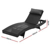 Gardeon Sun Lounge Wicker Lounger Outdoor Furniture Beach Chair Garden Adjustable Black - OZ Home Deals