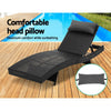 Gardeon Sun Lounge Wicker Lounger Outdoor Furniture Beach Chair Garden Adjustable Black - OZ Home Deals