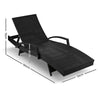 Gardeon Sun Lounge Wicker Lounger Outdoor Furniture Beach Chair Patio Adjustable Cushion Black - OZ Home Deals