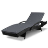 Gardeon Sun Lounge Wicker Lounger Outdoor Furniture Beach Chair Patio Adjustable Cushion Black - OZ Home Deals