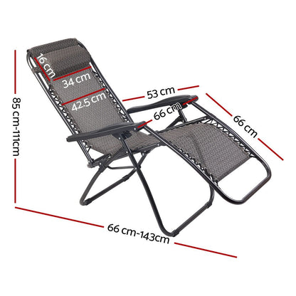 Gardeon Zero Gravity Chair Folding Outdoor Recliner Adjustable Sun Lounge Camping Beige - OZ Home Deals