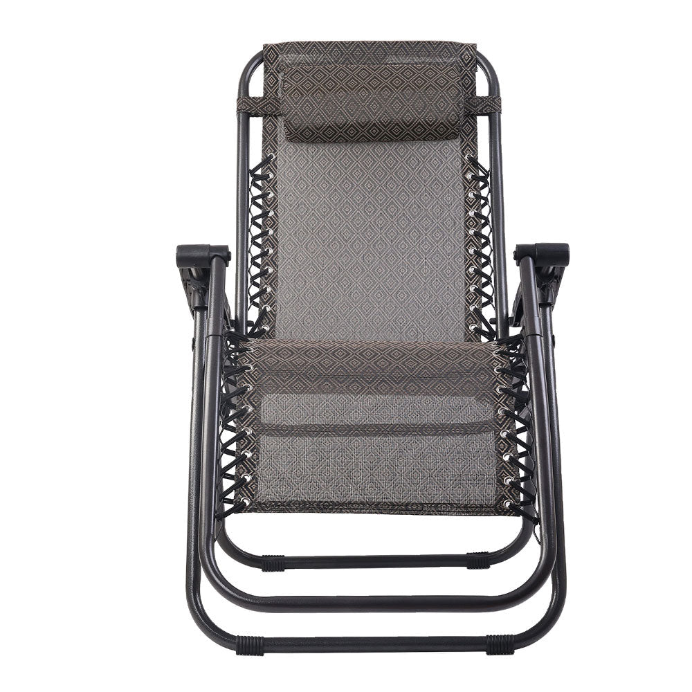 Gardeon Zero Gravity Chair Folding Outdoor Recliner Adjustable Sun Lounge Camping Beige - OZ Home Deals