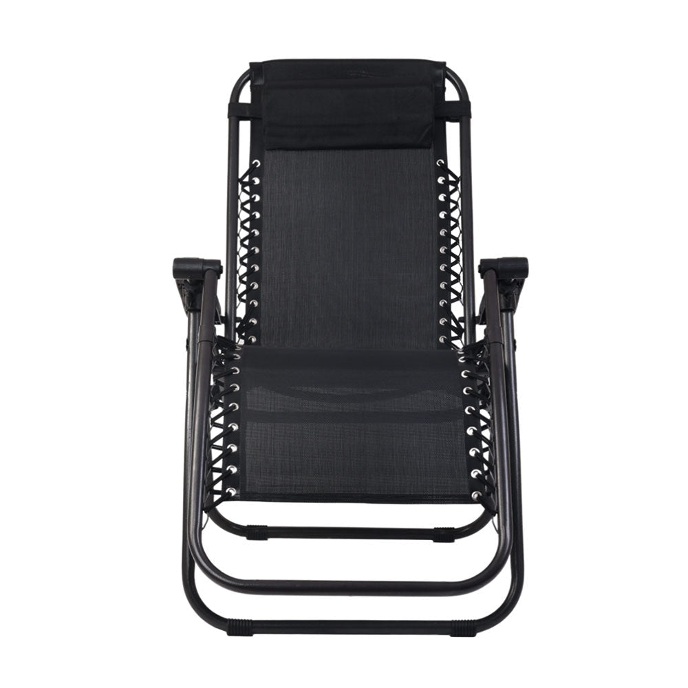 Gardeon Zero Gravity Chair Folding Outdoor Recliner Adjustable Sun Lounge Camping Black - OZ Home Deals