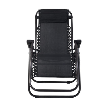 Gardeon Zero Gravity Chair Folding Outdoor Recliner Adjustable Sun Lounge Camping Black - OZ Home Deals