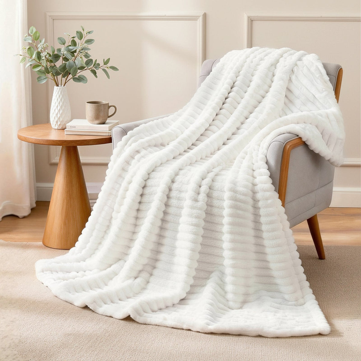 Giselle 203x230cm Throw Blanket Fleece Soft Lightweight Cozy Sofa Couch Bed Throw - OZ Home Deals