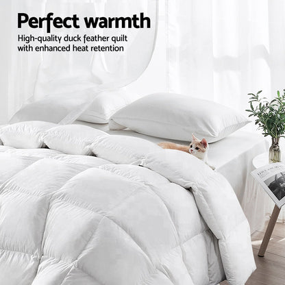 Giselle Bedding 500GSM Duck Down Feather Quilt King - OZ Home Deals