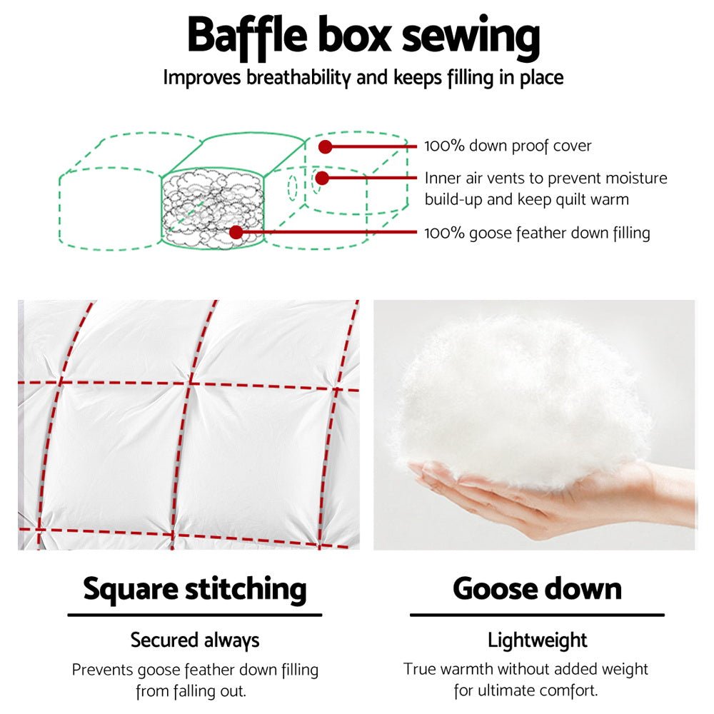 Giselle Bedding 700GSM Goose Down Feather Quilt Double - OZ Home Deals