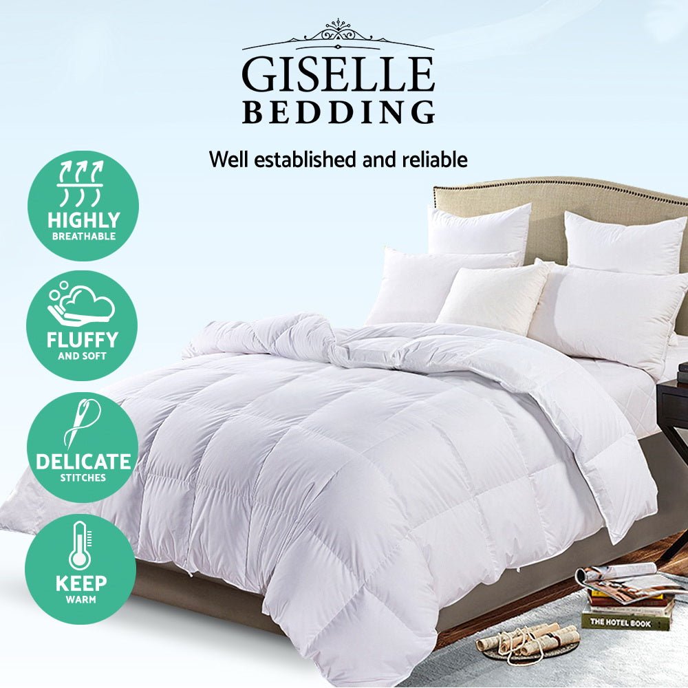 Giselle Bedding 700GSM Goose Down Feather Quilt Single - OZ Home Deals