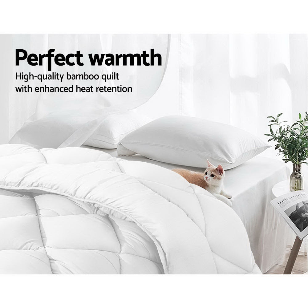 Giselle Bedding 700GSM Microfibre Bamboo Quilt King - OZ Home Deals