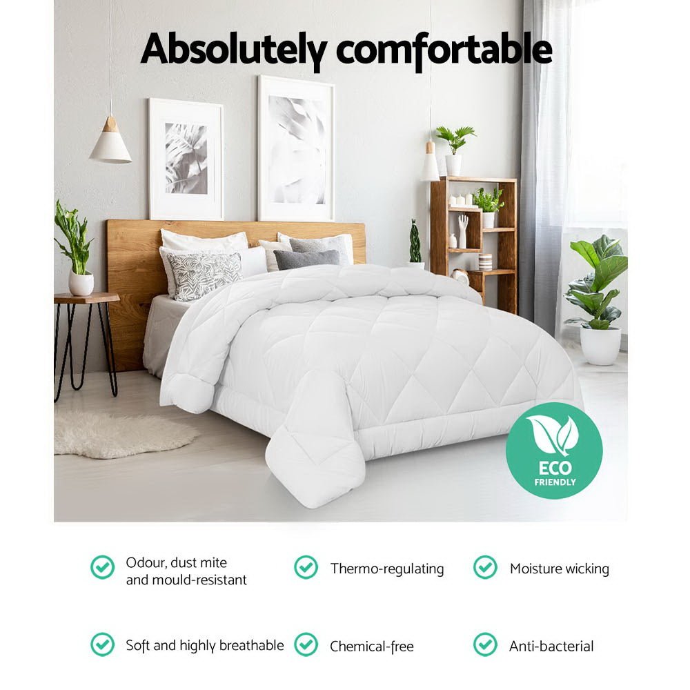 Giselle Bedding 800GSM Microfibre Bamboo Quilt Queen - OZ Home Deals