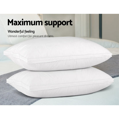 Giselle Bedding Duck Feather Down Pillow Luxury Twin Pack - OZ Home Deals