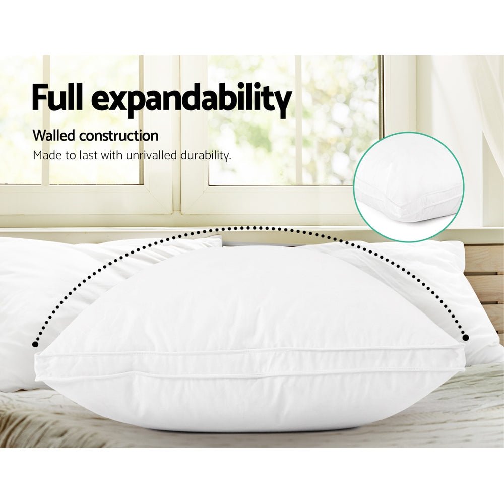 Giselle Bedding Duck Feather Down Pillow Luxury Twin Pack - OZ Home Deals