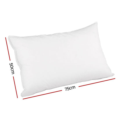 Giselle Bedding Duck Feather Down Pillow Luxury Twin Pack - OZ Home Deals