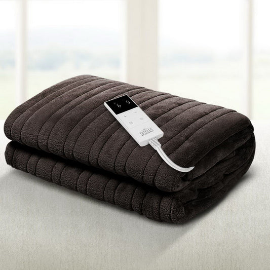 Giselle Bedding Electric Throw Blanket - Chocolate - OZ Home Deals