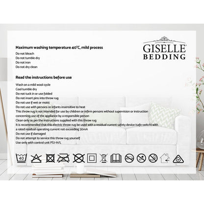 Giselle Bedding Electric Throw Blanket - Chocolate - OZ Home Deals