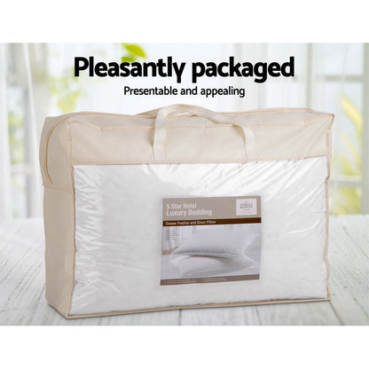 Giselle Bedding Goose Feather Down Pillow Twin Pack - OZ Home Deals