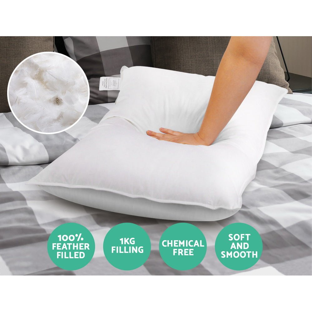 Giselle Bedding Goose Feather Down Pillow Twin Pack - OZ Home Deals