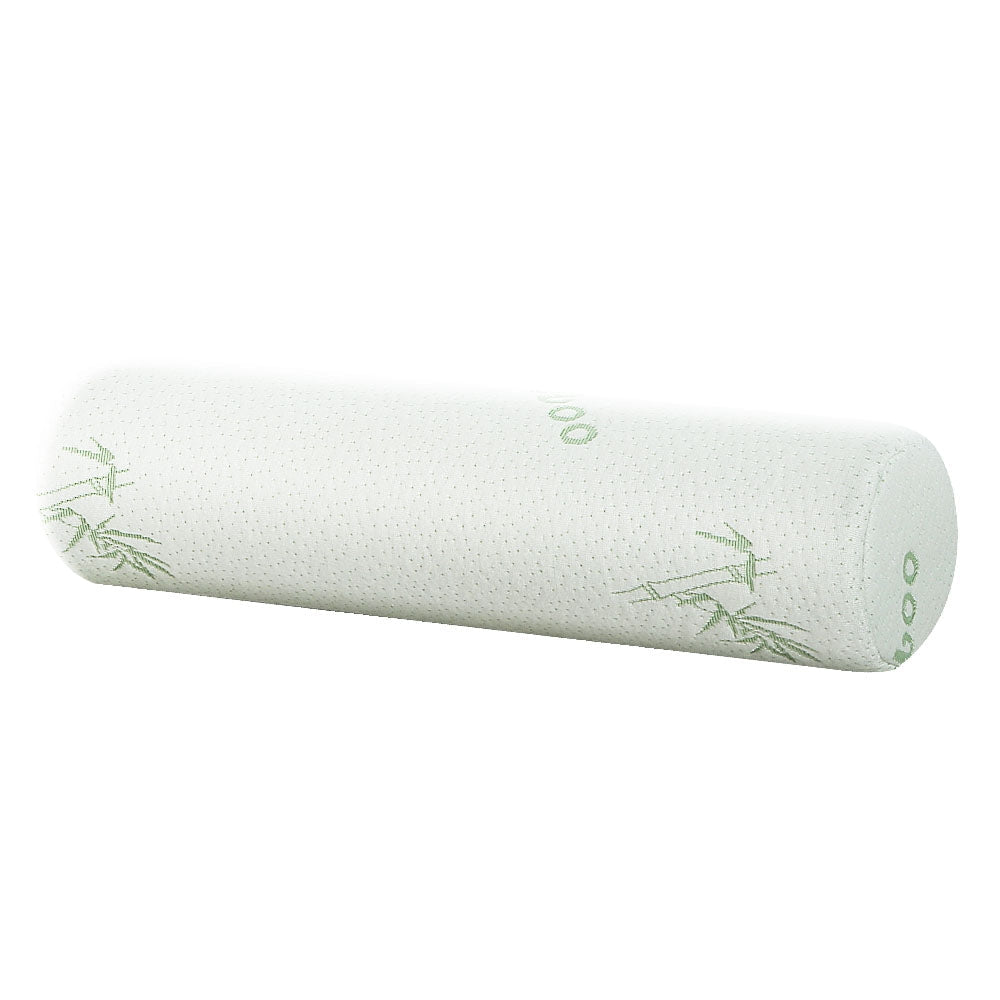 Giselle Bedding Memory Foam Neck Roll Pillow Bamboo Cover - OZ Home Deals