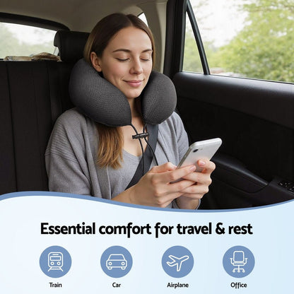 Giselle Bedding Travel Neck Pillow U-Shape Support Memory Foam Plane Car Cushion - OZ Home Deals