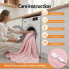 Giselle Electric Throw Rug Double Size 200x180cm Fleece Flannel Heated Blanket Pink - OZ Home Deals