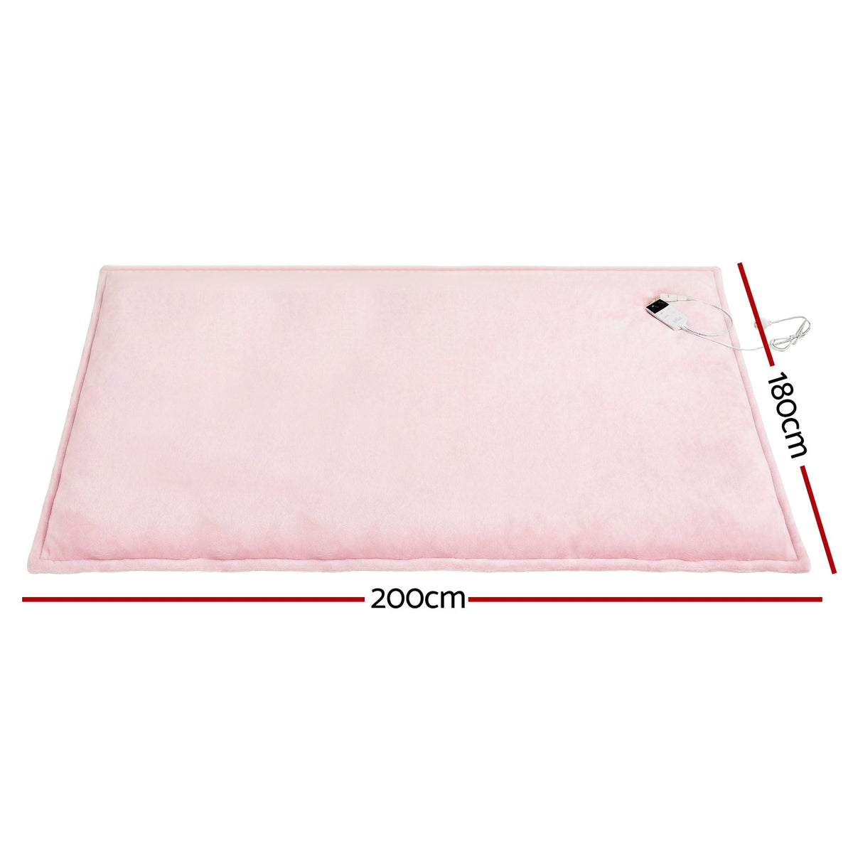 Giselle Electric Throw Rug Double Size 200x180cm Fleece Flannel Heated Blanket Pink - OZ Home Deals