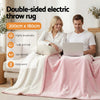 Giselle Electric Throw Rug Double Size 200x180cm Fleece Flannel Heated Blanket Pink - OZ Home Deals