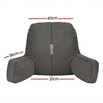 Giselle Reading Pillow Back Rest Lumbar Support Cushion Grey - OZ Home Deals