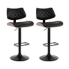 Grampians PU Leather Bar Stools – Black, 2 Pack - OZ Home Deals