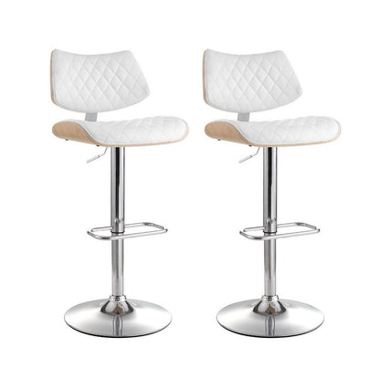 Great Ocean PU Leather Bar Stools – White, 2 Pack - OZ Home Deals