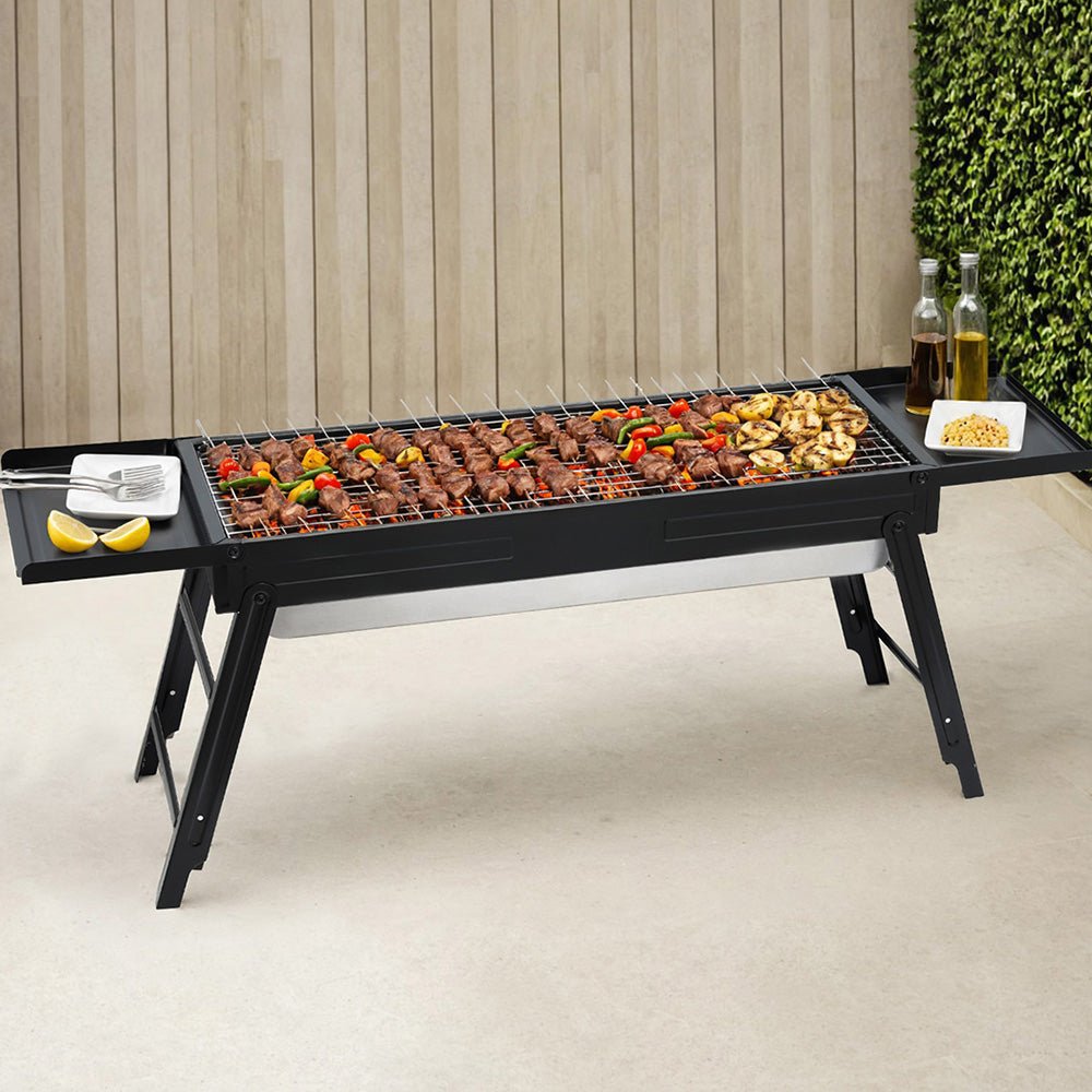 Grillz Charcoal BBQ Grill Smoker Portable Barbecue Outdoor Foldable Camping - OZ Home Deals