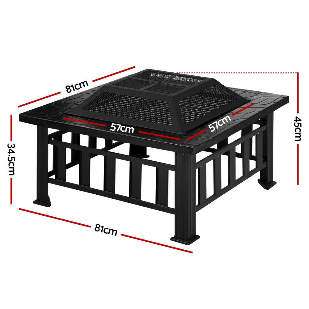 Grillz Fire Pit BBQ Grill 2 - In - 1 Table - OZ Home Deals