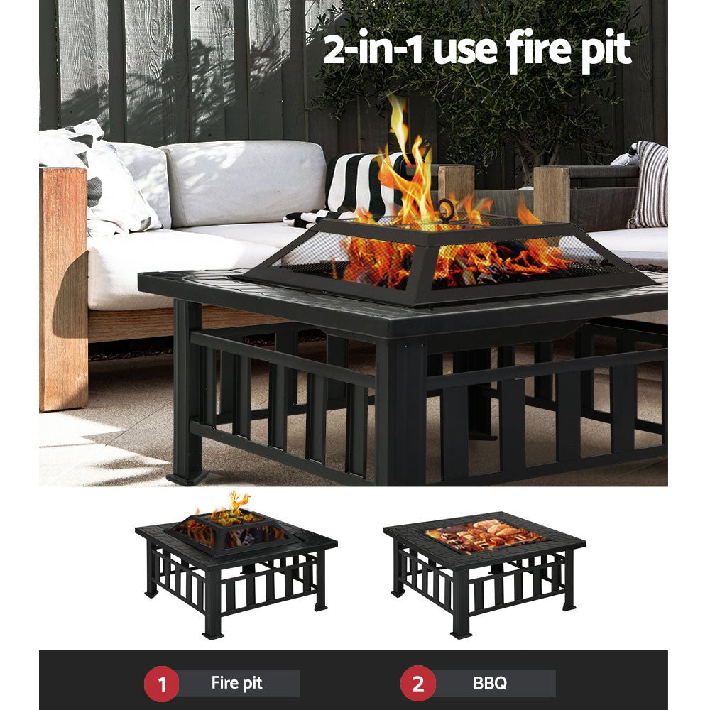 Grillz Fire Pit BBQ Grill 2 - In - 1 Table - OZ Home Deals
