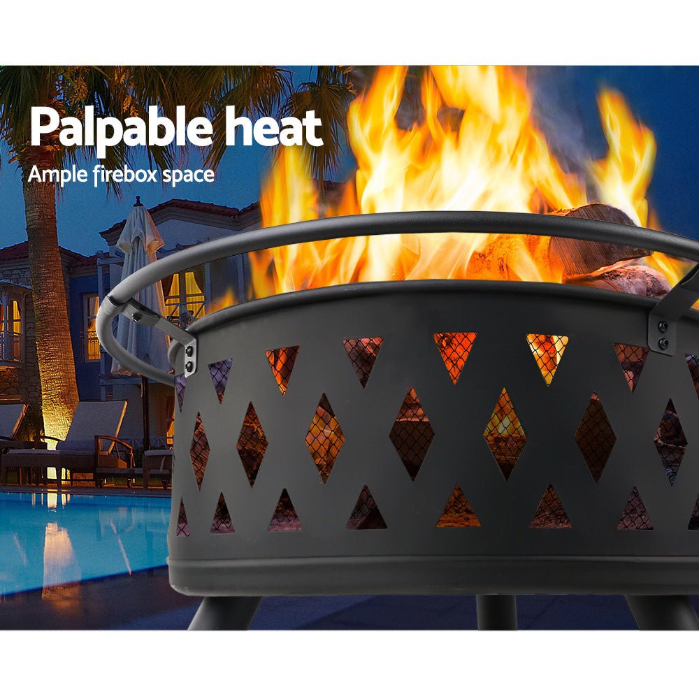 Grillz Fire Pit BBQ Grill 82cm - OZ Home Deals