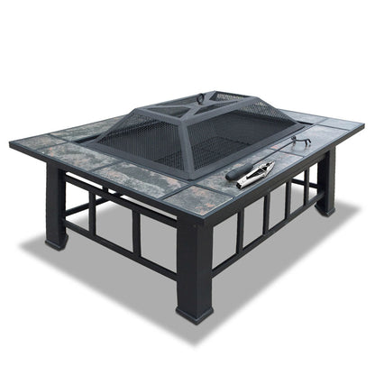 Grillz Fire Pit BBQ Grill Ice Bucket 3 - In - 1 Table - OZ Home Deals