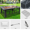 Grillz Fire Pit BBQ Grill Ice Bucket 3 - In - 1 Table - OZ Home Deals