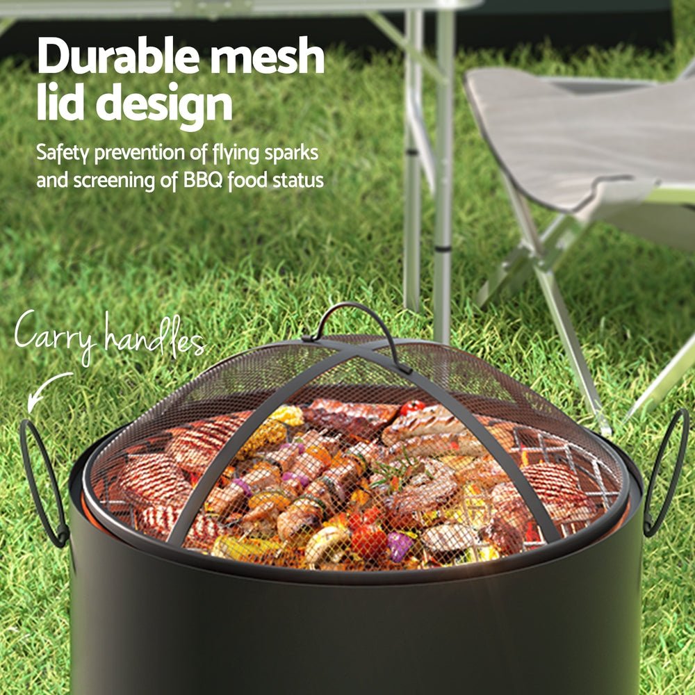 Grillz Fire Pit BBQ Portable Deep Bowl Outdoor Fireplace - OZ Home Deals