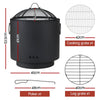 Grillz Fire Pit BBQ Portable Deep Bowl Outdoor Fireplace - OZ Home Deals