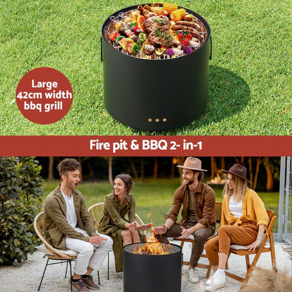 Grillz Fire Pit BBQ Portable Deep Bowl Outdoor Fireplace - OZ Home Deals