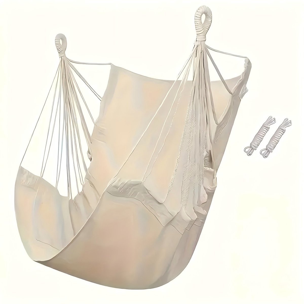 Hanging Chair - Portable Hammock - Comfortable Patio Chair - Suitable for Indoor and Outdoor Use - Maximum Load Capacity 100kg（White, without cushion） - OZ Home Deals