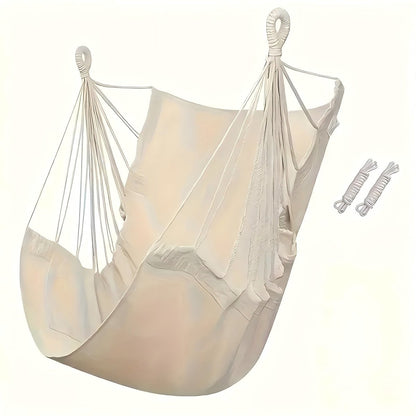 Hanging Chair - Portable Hammock - Comfortable Patio Chair - Suitable for Indoor and Outdoor Use - Maximum Load Capacity 100kg（White, without cushion） - OZ Home Deals