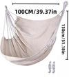 Hanging Chair - Portable Hammock - Comfortable Patio Chair - Suitable for Indoor and Outdoor Use - Maximum Load Capacity 100kg（White, without cushion） - OZ Home Deals