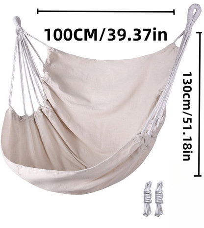 Hanging Chair - Portable Hammock - Comfortable Patio Chair - Suitable for Indoor and Outdoor Use - Maximum Load Capacity 100kg（White, without cushion） - OZ Home Deals
