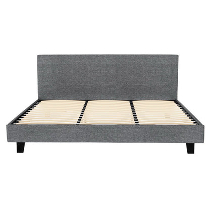 HarbourView King Upholstered Bed Frame – Grey Linen - OZ Home Deals
