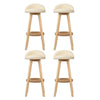 Hempora PU Leather Bentwood Bar Stools – Set of 4 (Beige) - OZ Home Deals