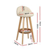 Hempora PU Leather Bentwood Bar Stools – Set of 4 (Beige) - OZ Home Deals